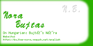 nora bujtas business card